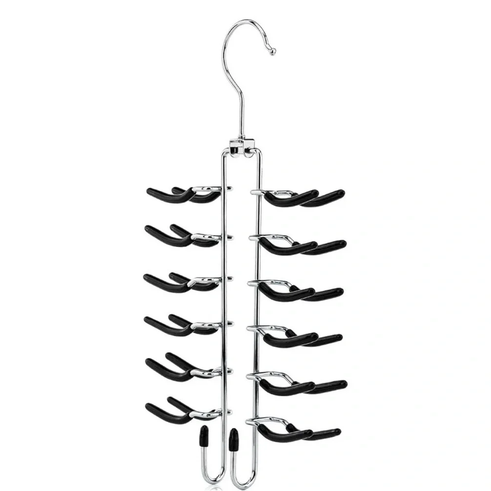 Hanger world Silver Metal Non Slip Tie & Belt Hanger